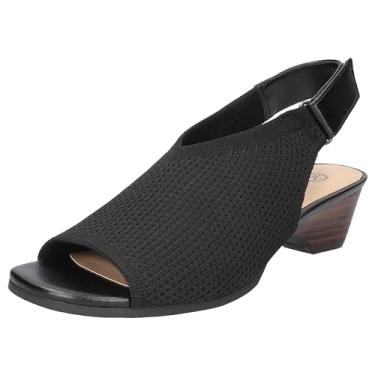 Imagem de Bella Vita Sandália Anabela Feminina Marin, Malha preta, 9.5