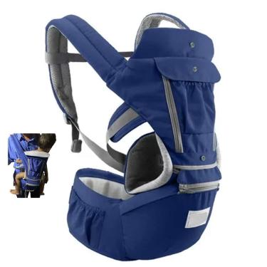 Imagem de Canguru Carregador Bebe Criança Passeio Viagem Sentado Deitado Bolso Alça Ajustavel Ergonomica Macio Resistente Segurança Pratico