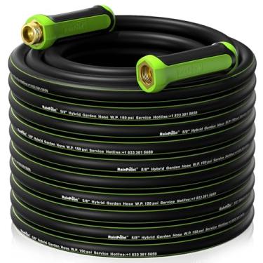 Imagem de RAINPOINT Mangueira de jardim 30,5 m x 5/20.3 cm, mangueira de água, flexível, mangueira híbrida leve com alça giratória, acessórios macho para fêmea