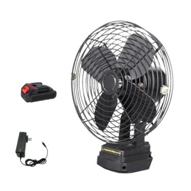 Imagem de Ｂｅｓｇａ Ventilador de acampamento sem fio oscilante, alta velocidade, 2 velocidades, 1200 mAh, ventilador portátil recarregável para pesca, carro, interior, 10 Seções