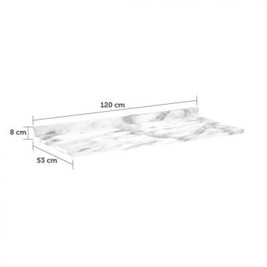 Imagem de Tampo Para Balcão Luciane Linea Ella 1,20m Marmorizado