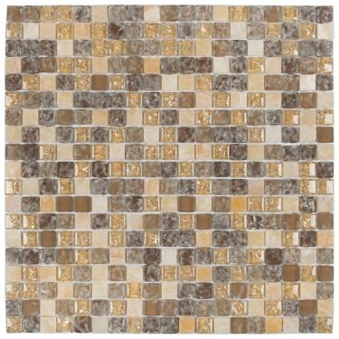 Imagem de Pastilha Marmore E Vidro 30X30Cm Glass Stone Glass Mosic Bege/Marrom