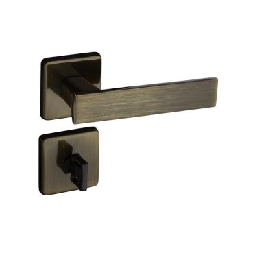 Imagem de Fechadura Quadra Roseta Quadrada Máquina 55mm Bronze Oxidado Banheiro Pado