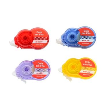 Imagem de Cola Em Fita Escolar 8mm X 8m Molin Vermelho