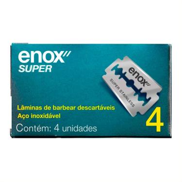 Imagem de Lâminas De Barbear 4un Aço Inoxidável Para Barbeador Navalha Super Duplo Fio Enox