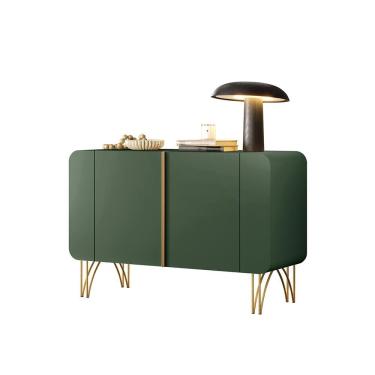 Imagem de Buffet Decorativo Sala De Estar Bambino Mdp/mdf Pés Em Aço Verde Pistache G26 - Gran Belo