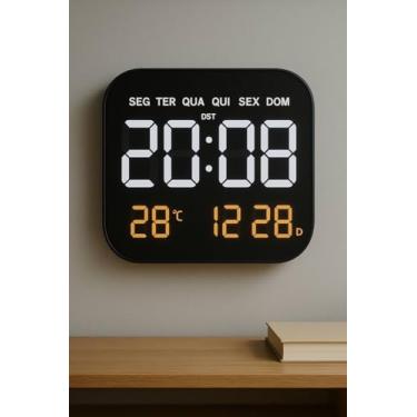 Imagem de Relógio Digital de Parede e Mesa 18.5" com Display LED Colorido, Brilho Automático, Calendário, Temperatura, Alarme Duplo e Controle Remoto – Ideal para Casa, Escritório e Idosos - SHACK