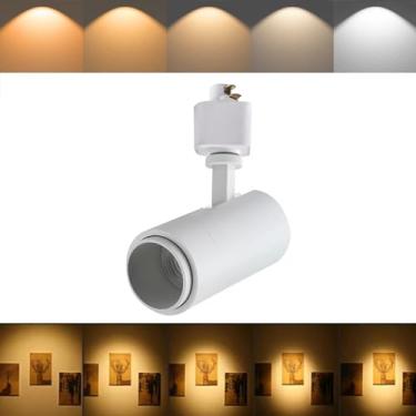 Imagem de Ajbvp Cabeças De Iluminação Trilho Led 5Cct 12W Reguláveis, Feixe Com Zoom 15°/24°/36°/45°/60°, 2700K/3000K/3500K/4000K/5000K, Luminárias Teto H Circuito Único Art (5Cct-Branco)