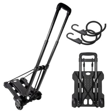 Imagem de HapBoby Carrinho De Bagagem Dobrável Portátil Para Viagens E Uso Em Escritório - Mochilas Mão Resistentes, Mudança Compras Com 2 Tiras Elásticas