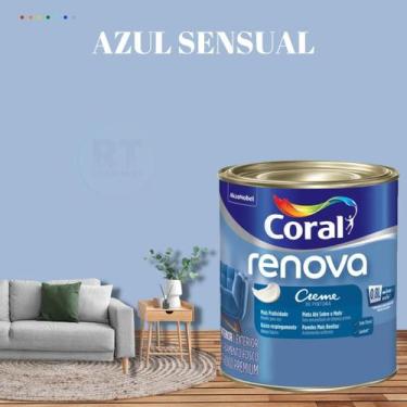 Imagem de Tinta Parede Azul Marinho Acrílica Fosca Renova 800ml - Coral, AZUL SE