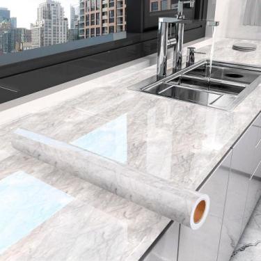 Imagem de Kit 10 Metros de Papel de Parede Lavavel Marmore Cinza Claro - Open St