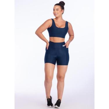 Imagem de Conjunto Short e Top Com Leve Canelado Tecido Grosso Modela Bumbum Top