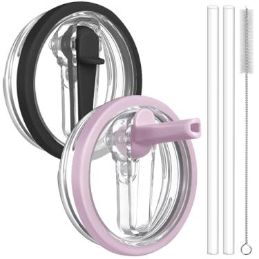 Imagem de ANTAND Tampa de copo de substituição de 1,134 g para acessórios Stanley Cup, canudo flip à prova de vazamento para tampas Stanley Quencher H2.0 Protour de 1,134 g, pacote com 2 tampas à prova de