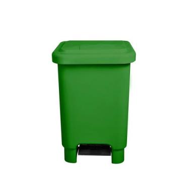 Imagem de Lixeira 25L Quadrada C/Pedal - JSN, Verde