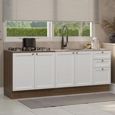 Imagem de Kit com 2 Balcões de Cozinha 3 Gavetas 4 Portas (Sem Tampo e Pia) Vik 