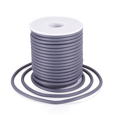 Imagem de Cabo de borracha de tubo oco de 4 mm da Pandahall com furo de 2 mm com carretel de plástico (cinza)