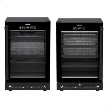 Imagem de Conjunto Venax Cervejeira e Adega Porta Invertida Touch Top Light-In 100 Litros preto fosco 127V