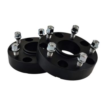 Imagem de American Automotive Espaçadores de roda centralizados de cubo de 3,8 cm 2 peças para Ram 1500 2WD 4WD 5x5,5" (5 x 139,7 mm) BP com pinos M14x1,5 furo central de 77,8 mm com lábio