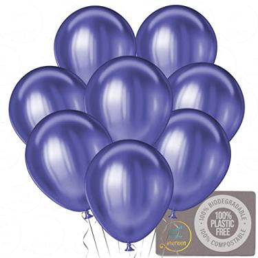 Imagem de AFTERLOON Biodegradable Balloons Metallic Chrome Blue 12 Inch 24 Pack, Shiny Glossy Thickened Extra Strong Latex Helium Float, Colorful Bulk Color ballon baloon Globos Para Decoration De Fiestas Kids