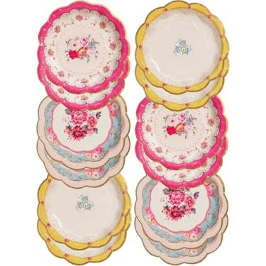 Imagem de Pratos descartáveis Talking Tables, 16,5 cm, pacote com 12