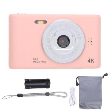 Imagem de Câmera digital de 50mp Lens dupla Anti que segma a tela de 2,4 polegadas de 2,4 polegadas Câmera compacta portátil para crianças Vlog (Rosa)