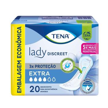 Imagem de Absorvente Para Incontinência Urinária Tena Lady Discreet Extra 20 Unidades