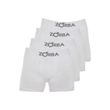 Imagem de Kit com 4 Cuecas Boxer Zorba 781, Branco, G
