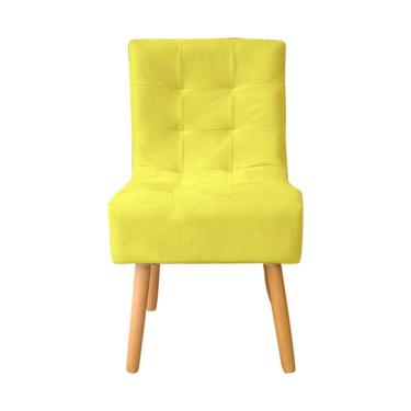 Imagem de Cadeira Poltrona Sala de Jantar Penteadeira Reforçada Decorativa Liz Suede