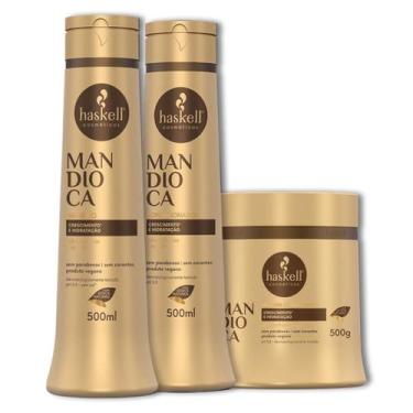 Imagem de Kit Haskell Mandioca Shampoo Condicionador E Mascara 500ml
