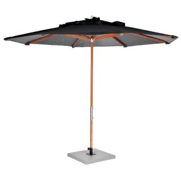 Imagem de Ombrelone Leblon Preto em Madeira 2,40 MT (LARG) Base 65x65 cm Central