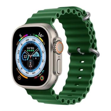 Imagem de Pulseira Verde Escuro 38/40/41mm Oceano Silicone Compatível Relógio Se