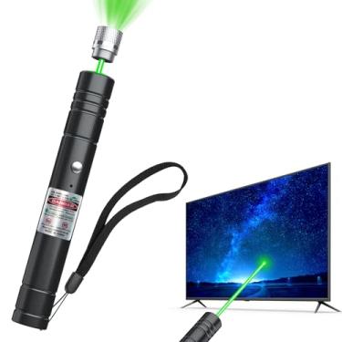 Imagem de trunkhouse [Profissional] Ponteiro laser verde recarregável de alta potência de feixe verde de longa distância para TV/LED/telas LCD, lanternas táticas, apresentação, escritório, sala de aula, ar