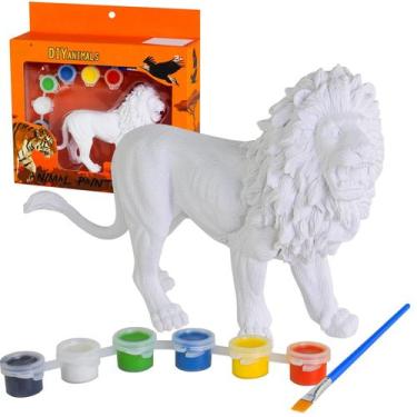 Imagem de Kit Leão De Pintura Em Branco Boneco Educativo Em Vinil - Bee Toys