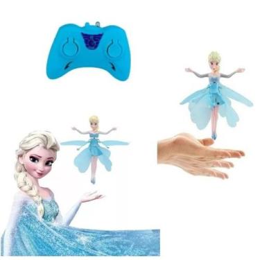 Imagem de Boneca Controle Remoto Voadora Azul Voa Verdade Fada - Arktoys