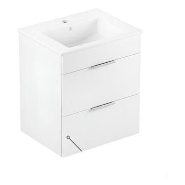 Imagem de Gabinete Para Banheiro Branco E Madeira Aurora 62X65X43 Cm - Celite