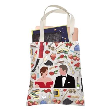 Imagem de LEVLO Bolsa de compras do filme milenar dos anos 90 Dia de Galentine vestido de ópera vermelho rosa aniversário sacola de dança drama presente para namorada esposa (vestido vermelho)