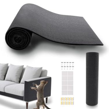 Imagem de ASENKU Protetor de móveis para gatos, protetor de sofá autoadesivo aparável de garras de gato, tapete arranhador de gato faça você mesmo para cobrir a torre do gato (cinza escuro, 100 x 40 cm)