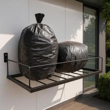 Imagem de Lixeira De Parede Redidêncial Grande 50 Litros Antiferrugem Preto - De