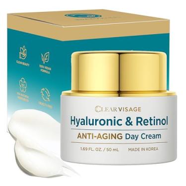 Imagem de Clear Visage Hidratante com ácido hialurônico – testado por dermatologistas – creme facial antienvelhecimento retinol – ultra hidratante, suaviza a pele, linhas finas e tratamento de rugas – Clean