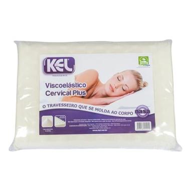 Imagem de Travesseiro Anatômico Cervical Kel | Viscoelástico NASA, Antiácaro, Antialérgico, Não Esquenta, Indeformável – Alinhamento da Coluna e Alívio da Tensão