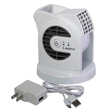 Imagem de Lasko Mini Ventilador De Mesa Usb Mycool D300 Com Cabo 40 Pol. E Adaptador Ca Bônus, Pessoal Portátil Silencioso 2 Velocidades Para Manter A Temperatura Em Casa, No Trabalho, Escritório, Dormitório,