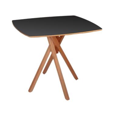 Imagem de Mesa de Jantar 70cm Quadrada com Laterais Arredondadas (Preto)