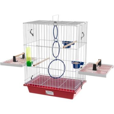Imagem de Gaiola De Calopsita Mansa Com Acessórios Completa Para Pássaros Aves Agapornis E Outros(AZUL)