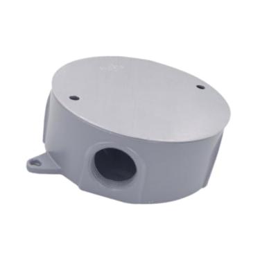 Imagem de predolo Caixa redonda à prova de intempéries para projeto elétrico, tomadas rosqueadas com tampa, caixa de conexão elétrica para lâmpadas, quintal externo, B