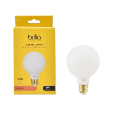 Imagem de Lâmpada filamento led balloon milky g95 5w 2000k e27 âmbar - brilia