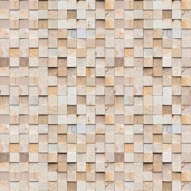 Imagem de Papel De Parede Adesivo Madeira Efeito Cubos Sala Taco 12m