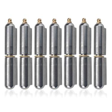 Imagem de 7 peças de dobradiças de bala de 10 cm × 5/20.3 cm soldadas, solda de aço de baixo carbono nas dobradiças, dobradiça resistente para rampa de trailer, defumador de portão e churrasco, dobradiça de