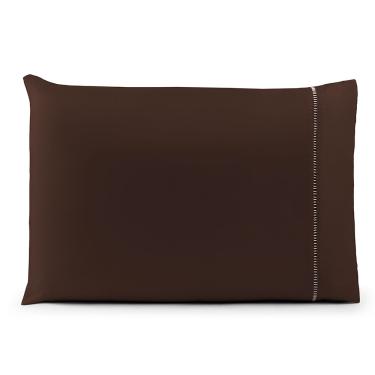 Imagem de Fronha Avulsa 70cm x 50cm 1 Peça Laura  Toque Percal 200 Fios 100% Poliéster - Marrom
