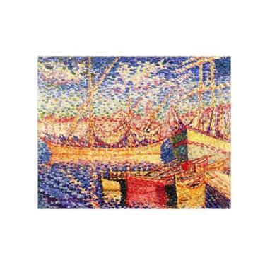 Imagem de Pinturas Famosas Arte Parede-Imagens em Tela-Boats in Port-Pôster e Impressões para Sala de Estar Quarto Casa 60x80cm24x31in Sem Moldura