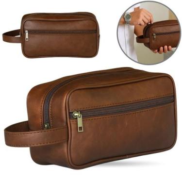 Imagem de Necessaire Masculina Grande Organizadora Couro bolsa porta objeto Viag